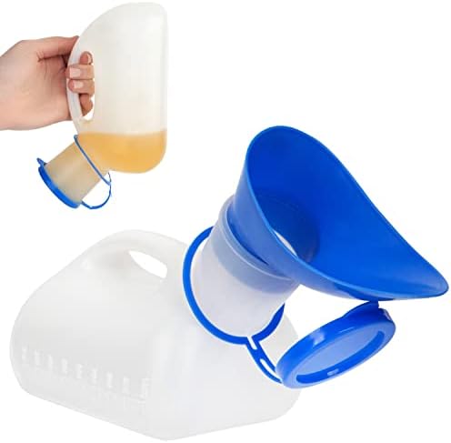 Botella Urinaria Unisex (1 Paquete) - Urinario Portátil para Mujeres y Hombres - Dispositivo de Orina Femenino con Tapa - 32 Oz - Embudo para Orinar - imagen 1