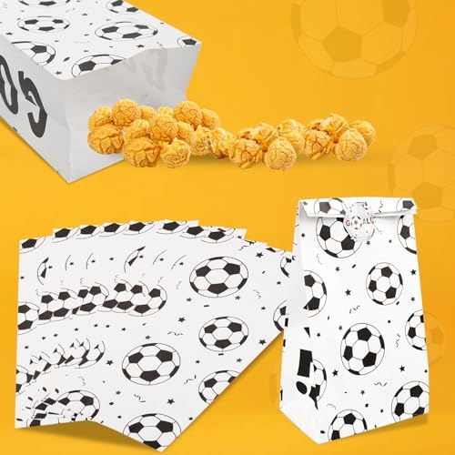 BLMHTWO Paquete de 12 Bolsas de Snack de Fútbol - Bolsas de Regalo con Stickers para Fiestas de Niños y Cumpleaños - imagen 6