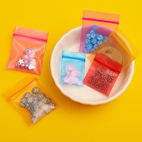 400 Piezas de Bolsitas Plásticas Pequeñas - 7 MIL de Grosor, Bolsas Resealables para Joyería, Monedas, Dulces (Azul, Rojo, Naranja, Rosa) - imagen 5