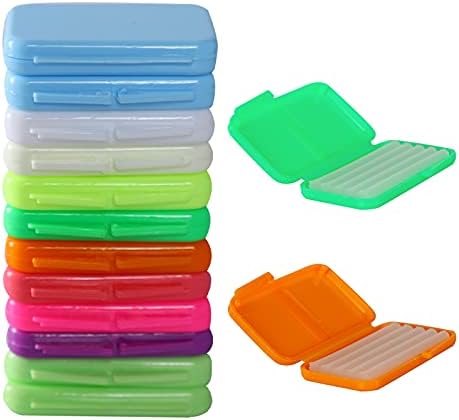 Cera Dental MorTime 12 Piezas con Estuches Coloridos, 60 Tiras de Cera Ortodóntica para Usar con Frenos y Alineadores - imagen 1