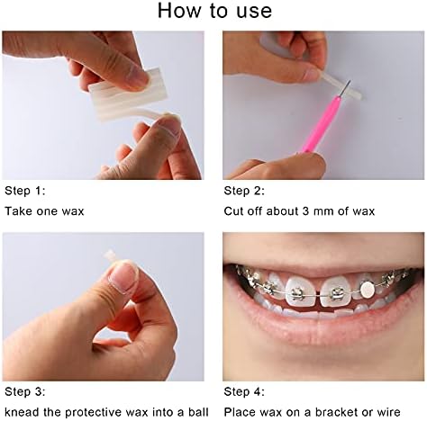 Cera Dental MorTime 12 Piezas con Estuches Coloridos, 60 Tiras de Cera Ortodóntica para Usar con Frenos y Alineadores - imagen 6
