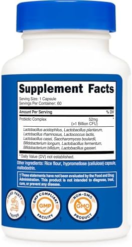 Nutricost Complejo de Probióticos (>1 Billón CFU) 60 Cápsulas - Sin Gluten, No Transgénico - imagen 5