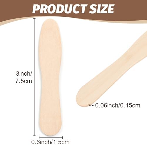 Cucharas de Madera ANTETOK para Helado de 3 Pulgadas, 100 Piezas, Cucharas Desechables Pequeñas, Biodegradables para Fiestas, Bodas y Camping - imagen 2