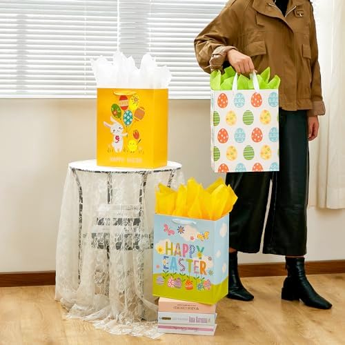 SUNCOLOR Paquete de 3 Bolsas de Regalo Grandes de 13 para Pascua para Niños - imagen 6