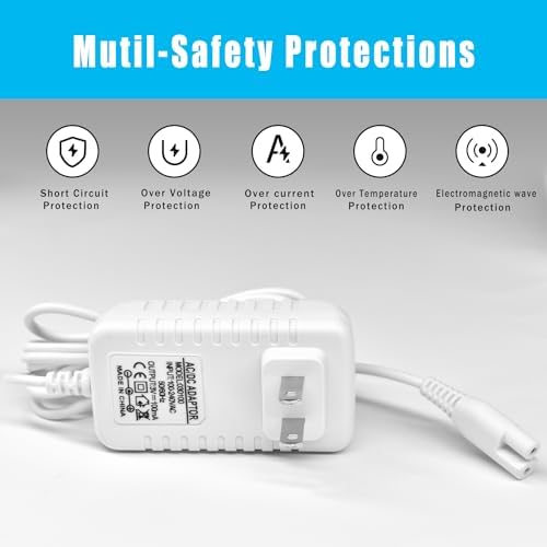 Cargador de Repuesto Pinkind para Waterpik WP360 WP360W WP462 WP462W WP450 WP450W WF-13CD010 YLA-03010, Adaptador AC de 5 pies, Color Blanco - imagen 3