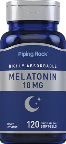 Melatonina Piping Rock 10mg | 120 Cápsulas Blandas | Suplemento de Liberación Rápida | Alta Absorción | Sin OGM, Sin Gluten - imagen 1