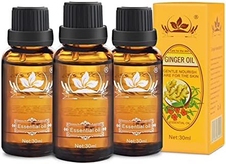 Aceite de Jengibre Ownest 3 Piezas, 100% Natural para Drenaje Linfático, Aceite Relajante para SPA - 30ml - imagen 1