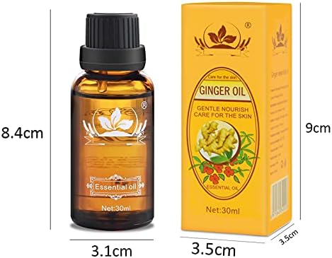 Aceite de Jengibre Ownest 3 Piezas, 100% Natural para Drenaje Linfático, Aceite Relajante para SPA - 30ml - imagen 2