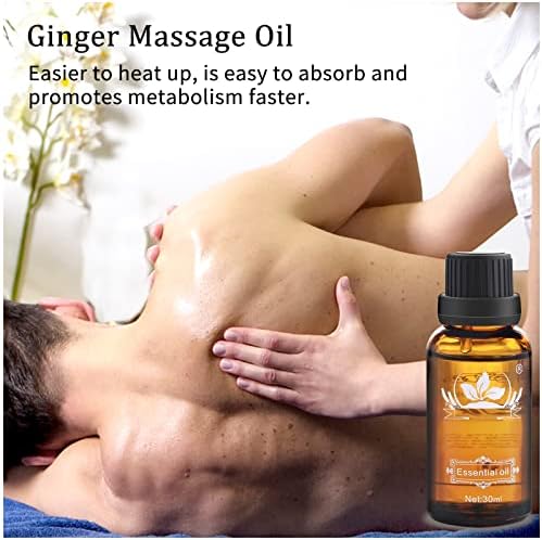 Aceite de Jengibre Ownest 3 Piezas, 100% Natural para Drenaje Linfático, Aceite Relajante para SPA - 30ml - imagen 3