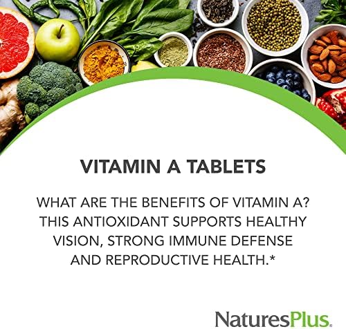 NaturesPlus Vitamina A 10,000 UI - 90 Tabletas Hidrosolubles - Apoyo para Visión, Piel y Sistema Inmunológico - 90 Porciones - imagen 3