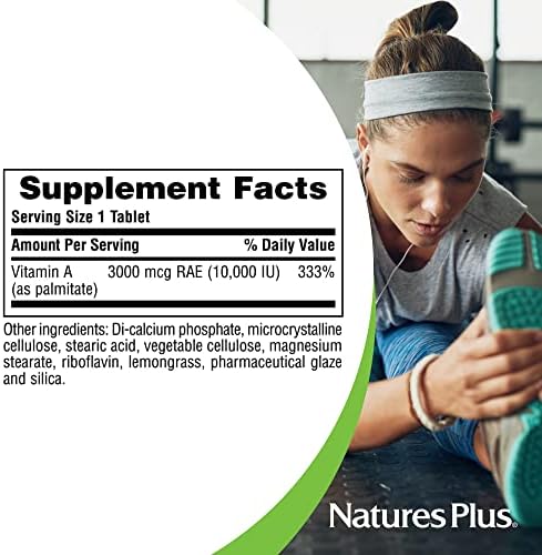 NaturesPlus Vitamina A 10,000 UI - 90 Tabletas Hidrosolubles - Apoyo para Visión, Piel y Sistema Inmunológico - 90 Porciones - imagen 5