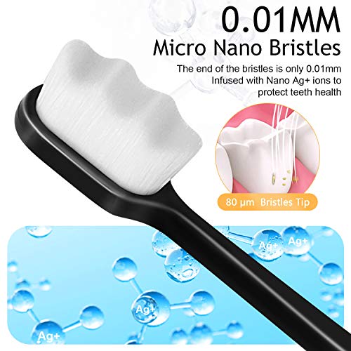 Cepillo de Dientes VEGOLS Adulto Extra Suave con 20,000 Cerdas Blandas, Paquete de 6 Cepillos Manuales Micro Nano para Proteger Encías Sensibles - - imagen 2