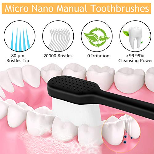 Cepillo de Dientes VEGOLS Adulto Extra Suave con 20,000 Cerdas Blandas, Paquete de 6 Cepillos Manuales Micro Nano para Proteger Encías Sensibles - - imagen 4