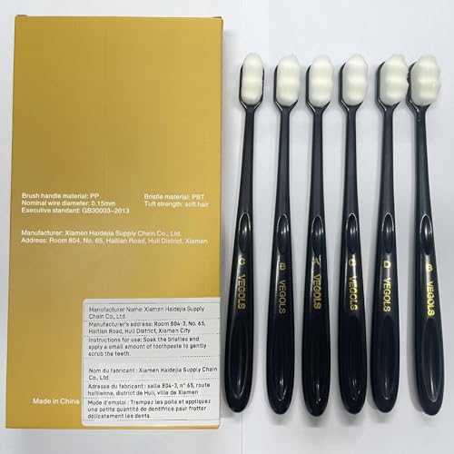 Cepillo de Dientes VEGOLS Adulto Extra Suave con 20,000 Cerdas Blandas, Paquete de 6 Cepillos Manuales Micro Nano para Proteger Encías Sensibles - - imagen 8