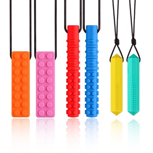 Collar Masticable para Niños Sensibles, Juguetes Sensoriales, 6 Piezas de Silicona de Grado Alimenticio para Autismo, TDAH, Ansiedad y Estimulación - imagen 1