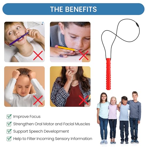Collar Masticable para Niños Sensibles, Juguetes Sensoriales, 6 Piezas de Silicona de Grado Alimenticio para Autismo, TDAH, Ansiedad y Estimulación - imagen 2