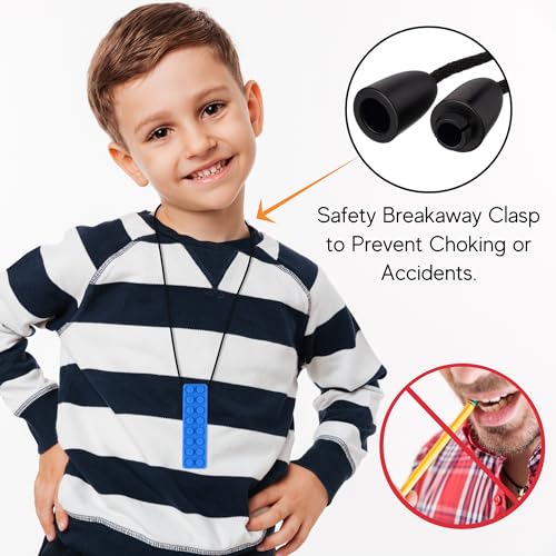 Collar Masticable para Niños Sensibles, Juguetes Sensoriales, 6 Piezas de Silicona de Grado Alimenticio para Autismo, TDAH, Ansiedad y Estimulación - imagen 3