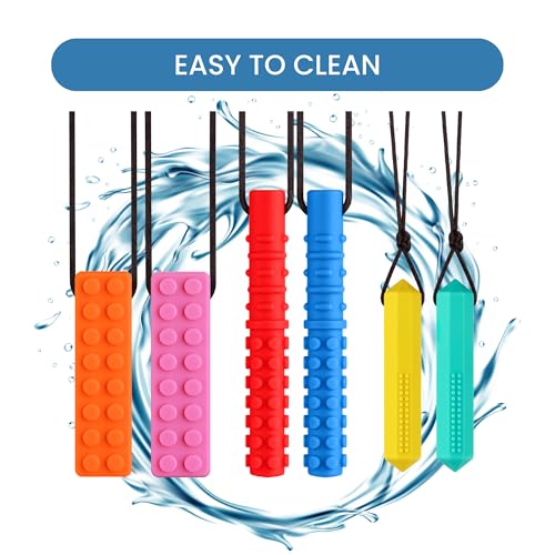 Collar Masticable para Niños Sensibles, Juguetes Sensoriales, 6 Piezas de Silicona de Grado Alimenticio para Autismo, TDAH, Ansiedad y Estimulación - imagen 7