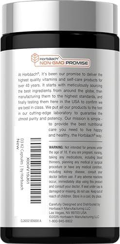Horbäach Vitamina D3 K2 | 5000 IU D3 | 120 Cápsulas | Con Magnesio, Zinc y Quercetina | Suplemento Vegetariano, No GMO, Sin Gluten - imagen 3