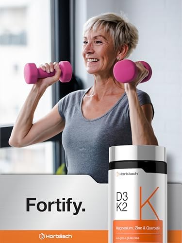 Horbäach Vitamina D3 K2 | 5000 IU D3 | 120 Cápsulas | Con Magnesio, Zinc y Quercetina | Suplemento Vegetariano, No GMO, Sin Gluten - imagen 6