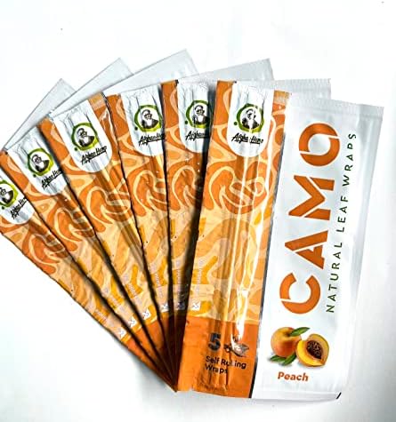 6 Paquetes de Envolturas Naturales CAMO de Hoja Durazno 30 Hojas con Sticker Oficial de Camo Cones - imagen 1