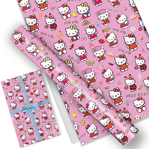 Paquete de 5 Hojas de Papel Kraft para Regalos 20 x 30 con Puntos Rosados - Ideal para Cumpleaños, Fiestas y Decoraciones Festivas - imagen 1