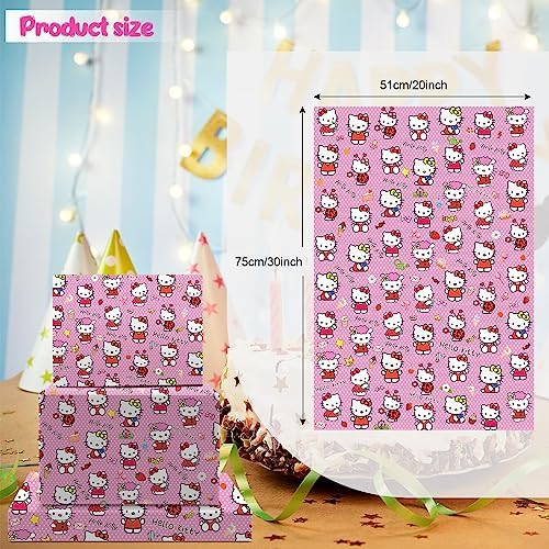 Paquete de 5 Hojas de Papel Kraft para Regalos 20 x 30 con Puntos Rosados - Ideal para Cumpleaños, Fiestas y Decoraciones Festivas - imagen 2