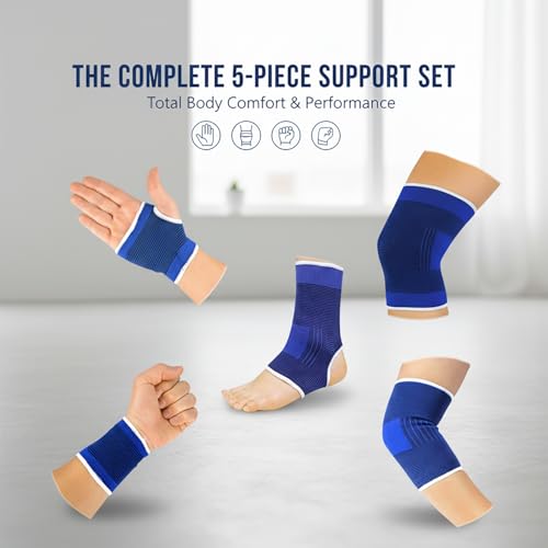 Juego de 10 Soportes de Compresión BNYD para Rodilla, Codo, Muñeca, Palma y Tobillo — Alivio del Dolor, Protección de Lesiones Deportivas, Soporte - imagen 2