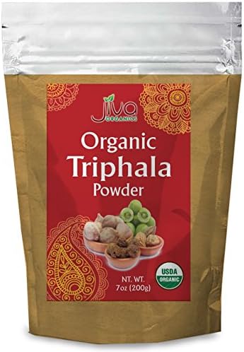 Polvo Orgánico de Triphala Jiva Organics 198 g - Mezcla de Frutas Amla, Bhibitaki y Haritaki, 100% Natural y No Transgénico - imagen 1