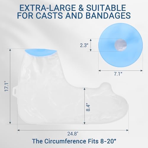 Cubiertas para yeso para ducha, impermeables, extra grandes para adultos, reutilizables, suministros para cuidado de heridas, mantienen el brazo seco - imagen 3