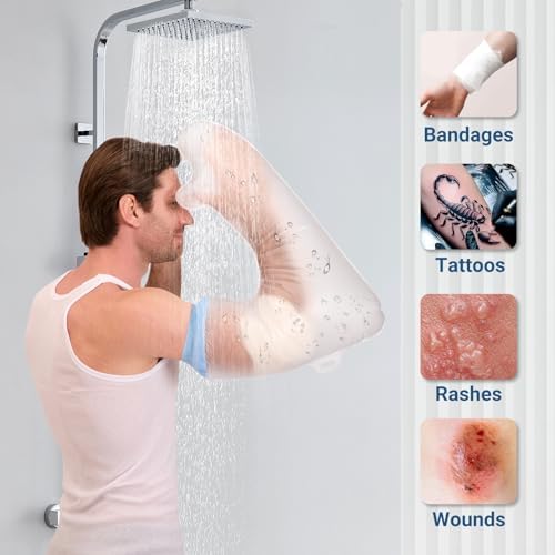 Cubiertas para yeso para ducha, impermeables, extra grandes para adultos, reutilizables, suministros para cuidado de heridas, mantienen el brazo seco - imagen 5