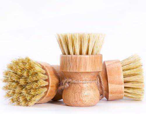 Cepillo de Cocina Diahom de Bambú 3 Piezas con Cuerda para Colgar, Ideal para Limpiar Ollas y Sartenes - imagen 4