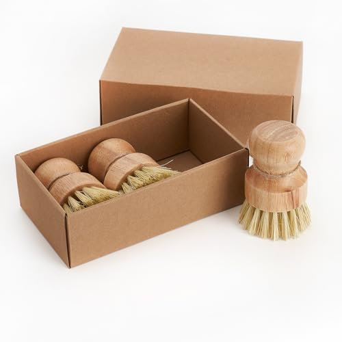 Cepillo de Cocina Diahom de Bambú 3 Piezas con Cuerda para Colgar, Ideal para Limpiar Ollas y Sartenes - imagen 5