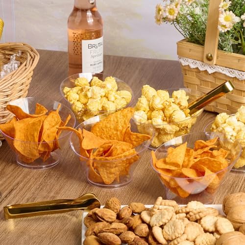 Tazones de Plástico Soelomu de 6 oz, Paquete de 20, Tazones Pequeños Angulados Transparentes para Aperitivos, Postres, Helados, Ensaladas, Papas y - imagen 4
