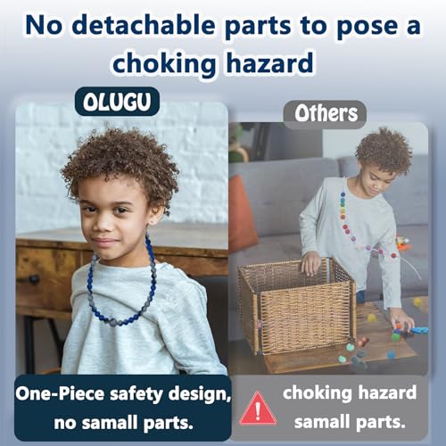 Collar Masticable para Niños Sensory, Diseño Seguro de Una Pieza, Chewies para Autismo, TDAH, SPD, Collar de Silicón para Mamás que Reduce Estrés y - imagen 3