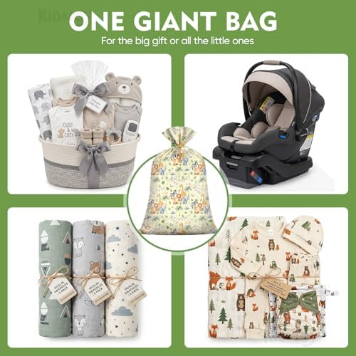 KIDAJOY 1 Pz Bolsa Grande de Plástico para Regalos de Animales - 56 * 36 Pulgadas, Diseño de Animales para Baby Shower, Fiestas de Nuevos Nacidos, - imagen 3