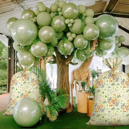 KIDAJOY 1 Pz Bolsa Grande de Plástico para Regalos de Animales - 56 * 36 Pulgadas, Diseño de Animales para Baby Shower, Fiestas de Nuevos Nacidos, - imagen 8