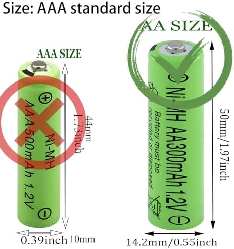 Baterías Recargables AA Ni-MH 300 mAh 1.2V Yibatopow - Paquete de 8, Ideal para Luces Solares Exteriores, Luces de Cadena y Caminos - imagen 2
