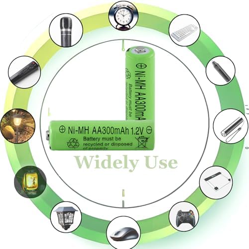 Baterías Recargables AA Ni-MH 300 mAh 1.2V Yibatopow - Paquete de 8, Ideal para Luces Solares Exteriores, Luces de Cadena y Caminos - imagen 3
