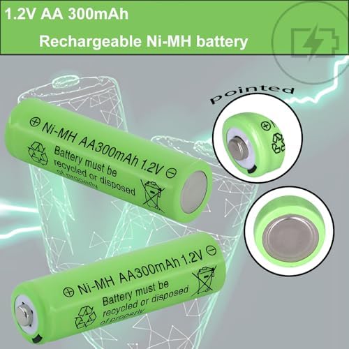Baterías Recargables AA Ni-MH 300 mAh 1.2V Yibatopow - Paquete de 8, Ideal para Luces Solares Exteriores, Luces de Cadena y Caminos - imagen 4