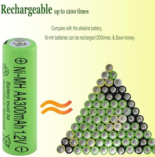 Baterías Recargables AA Ni-MH 300 mAh 1.2V Yibatopow - Paquete de 8, Ideal para Luces Solares Exteriores, Luces de Cadena y Caminos - imagen 6