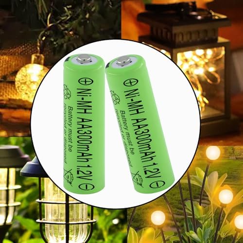 Baterías Recargables AA Ni-MH 300 mAh 1.2V Yibatopow - Paquete de 8, Ideal para Luces Solares Exteriores, Luces de Cadena y Caminos - imagen 7