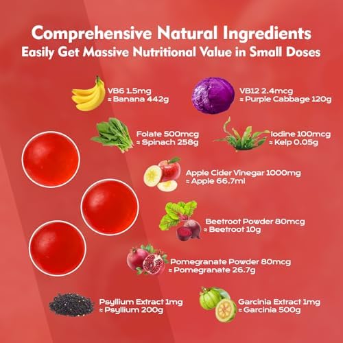 Gomitas de Vinagre de Sidra de Manzana ATLEMISME, 120 piezas (2 meses), Máxima Potencia 1000mg con Vitaminas B y Antioxidantes para Digestión, - imagen 8