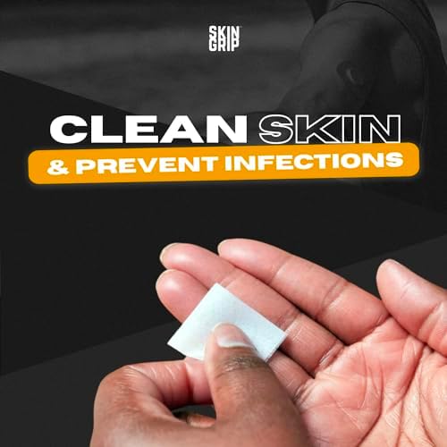 Toallitas Antisépticas Skin Grip – 100 Piezas, Envases Individuales, Saturadas con 70% de Alcohol Isopropílico – Ideal para Preparar la Piel para - imagen 2