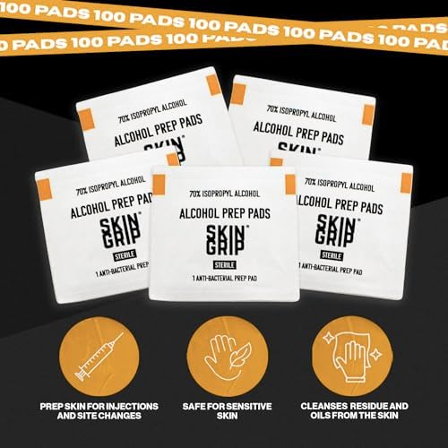 Toallitas Antisépticas Skin Grip – 100 Piezas, Envases Individuales, Saturadas con 70% de Alcohol Isopropílico – Ideal para Preparar la Piel para - imagen 4