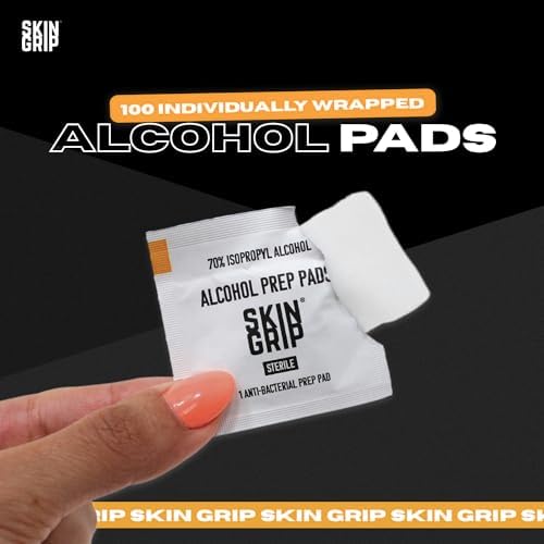Toallitas Antisépticas Skin Grip – 100 Piezas, Envases Individuales, Saturadas con 70% de Alcohol Isopropílico – Ideal para Preparar la Piel para - imagen 5