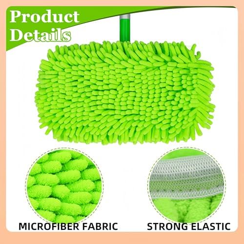 Paquete de 4 Almohadillas de Chenille Reforzadas UFOGIFF Compatibles con Mops Swiffer y Mops de 10-12 Pulgadas, Reutilizables y Lavables para Pisos - imagen 5