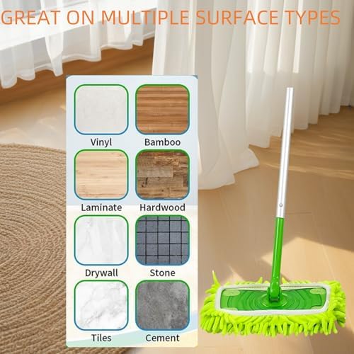 Paquete de 4 Almohadillas de Chenille Reforzadas UFOGIFF Compatibles con Mops Swiffer y Mops de 10-12 Pulgadas, Reutilizables y Lavables para Pisos - imagen 6
