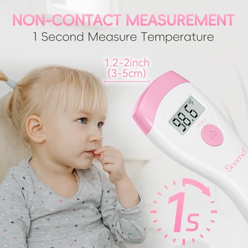 Termómetro Digital Sin Contacto Snomd, Termómetro Infrarrojo 2 en 1 para Adultos, Niños y Bebés con Alarma de Fiebre y Lectura Instantánea, Precisión - imagen 4