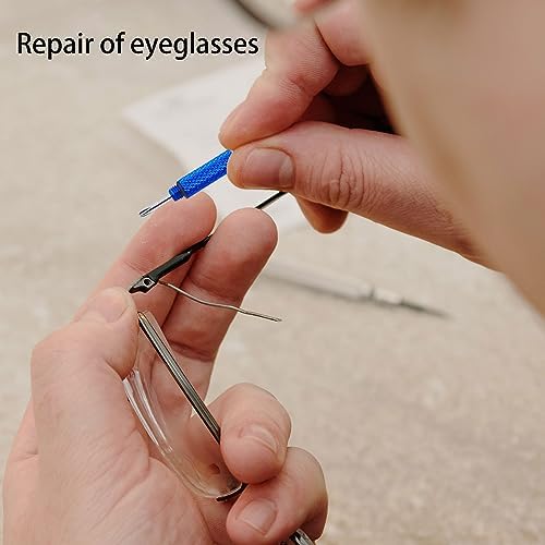 Juego de 4 Piezas de Destornillador Mini para Gafas, Kit de Destornillador de Precisión 4 en 1, Set de Reparación de Gafas y Relojes con Llavero, - imagen 3
